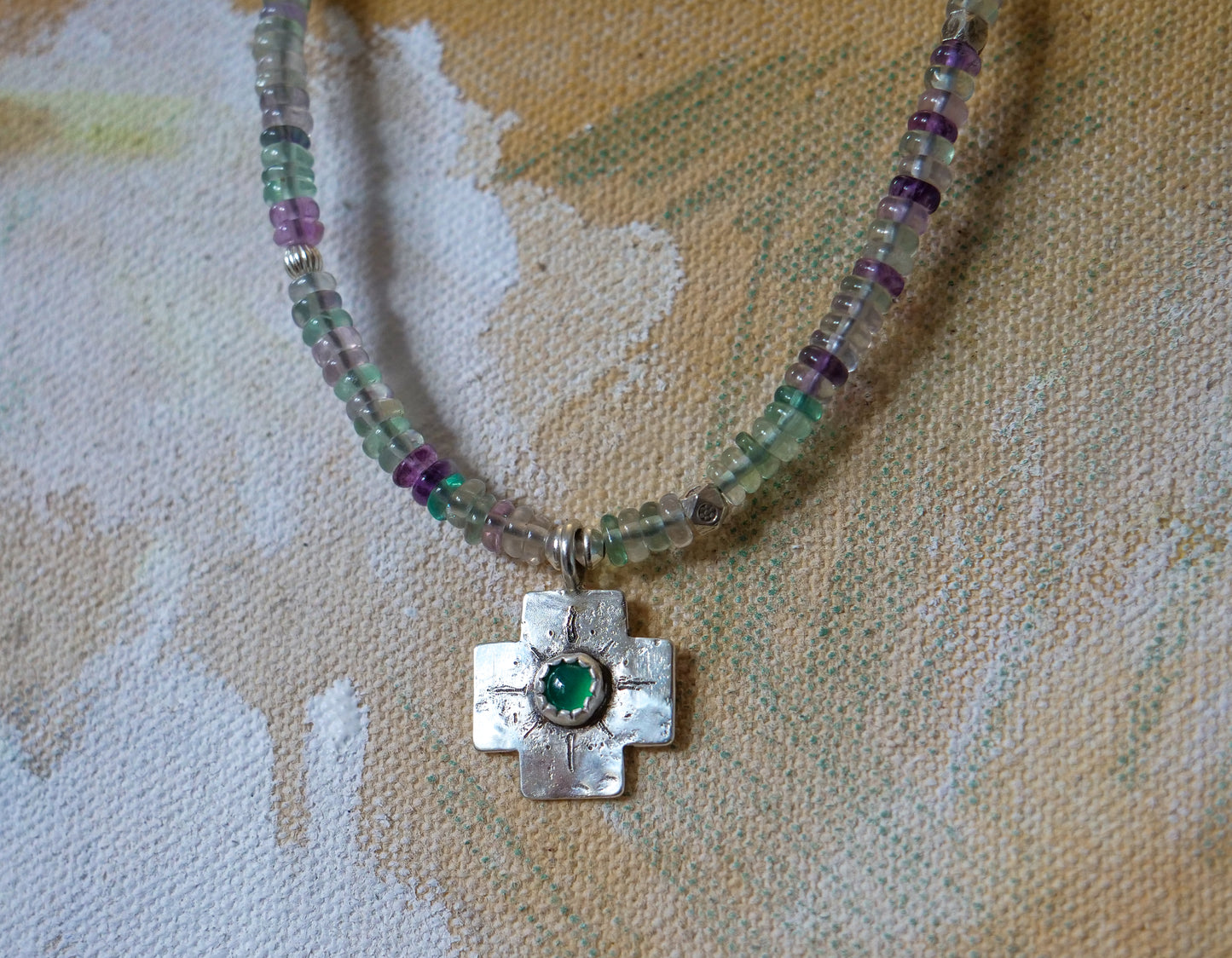 Green Onyx and Fluorite Necklace