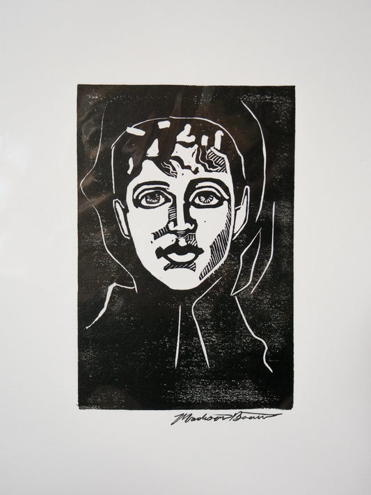 Museum Portrait Lino Print