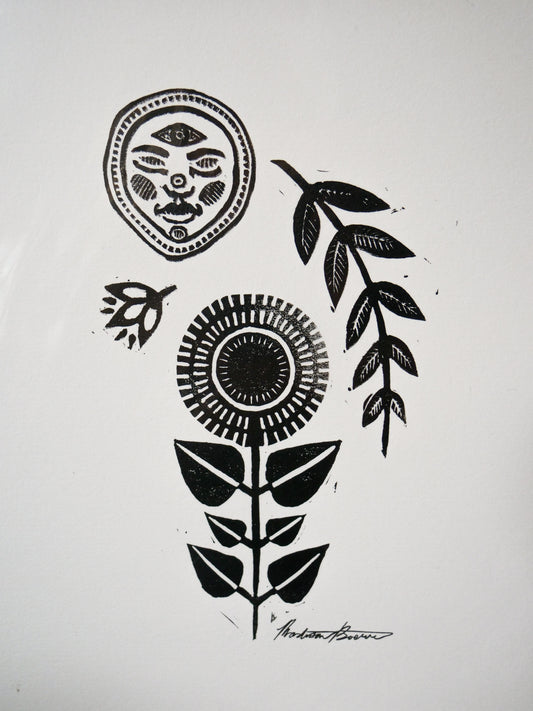 Tender Garden Lino Print